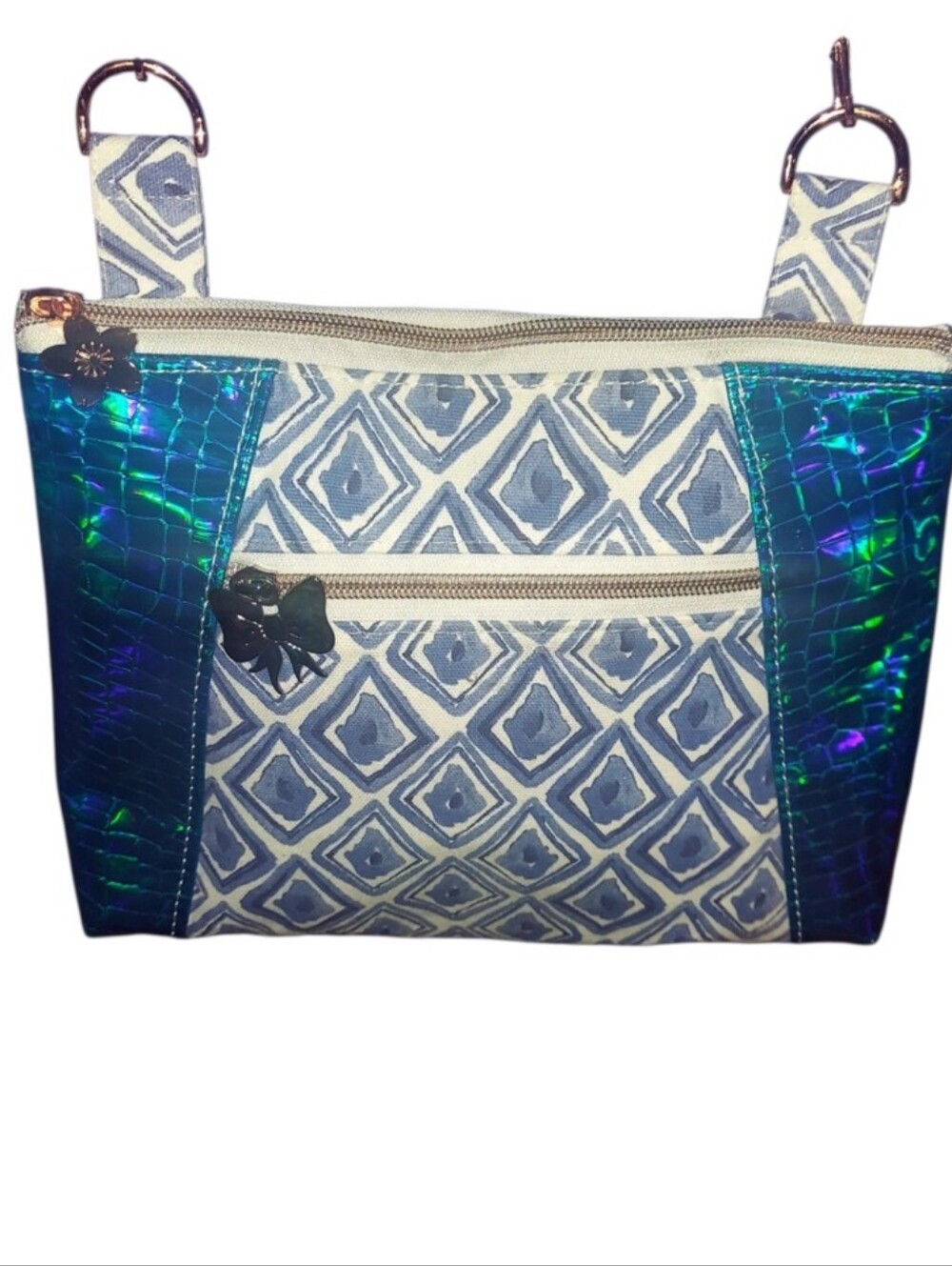 NWOT Iridescent Canvas Faux Leather Crossbody Bag Mermaid